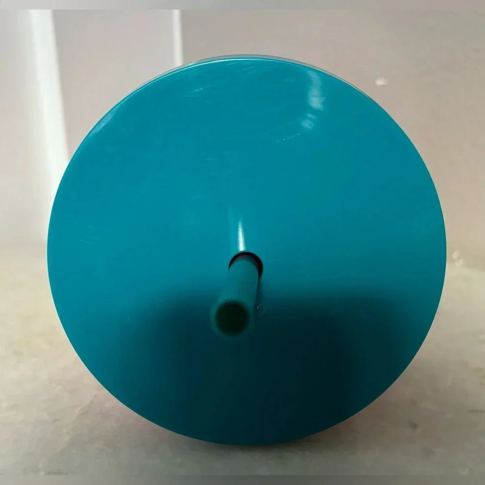 STARBUCKS Rare Red Flower & Teal Lid Straw Tumbler 24oz Excellent Condition‎